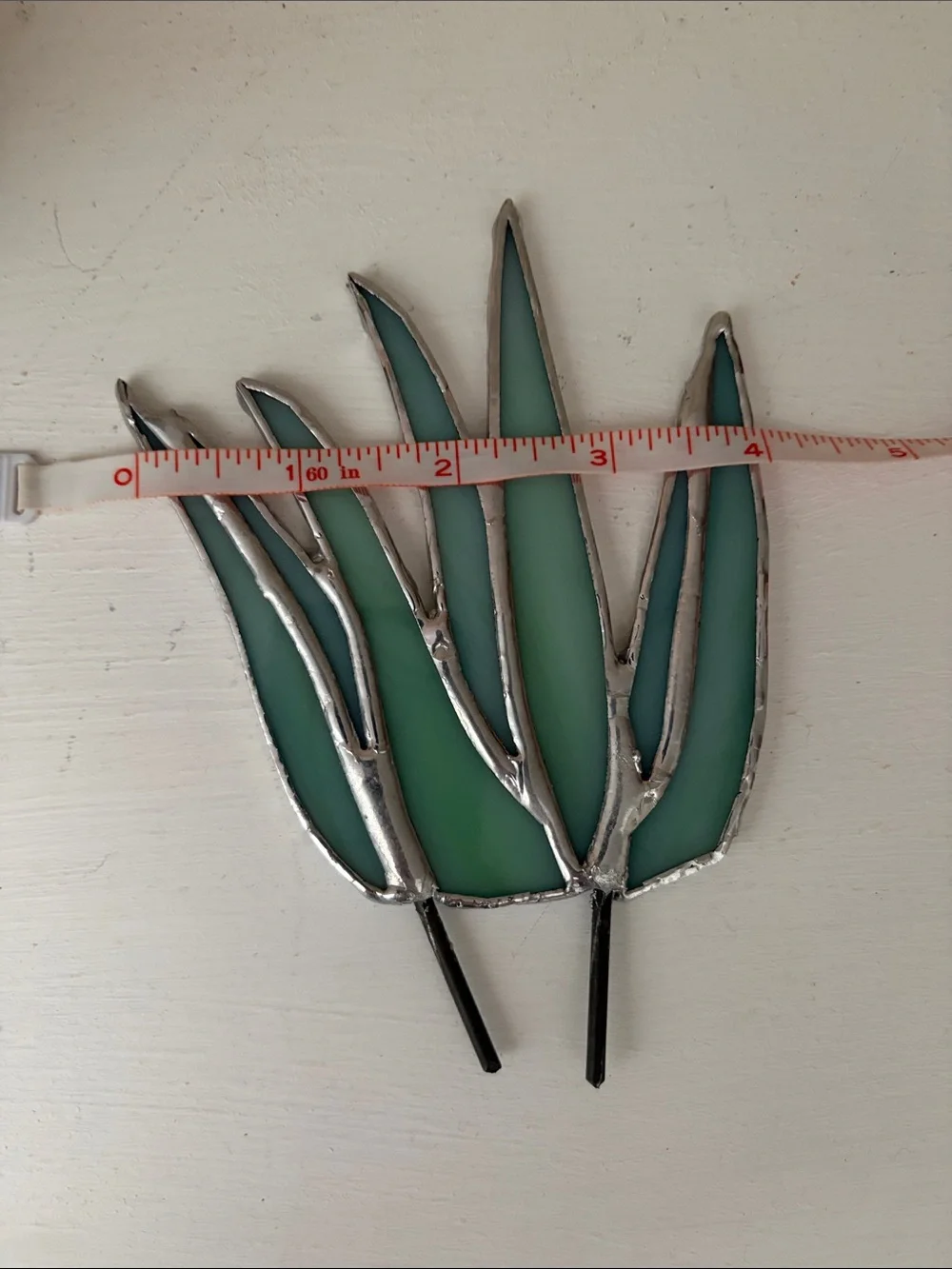 Handmade Stained Glass Agave Plant - Green